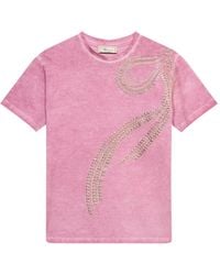 Blumarine - Embellished Eyelet-Detail T-Shirt - Lyst