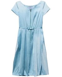 Prada - Washed Silk-Duchesse Dress - Lyst