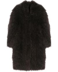 Liska - Lammy Coat Met Enkele Rij Knopen - Lyst