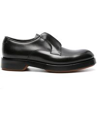 Zegna - Udine Leather Derby Shoes - Men's - Calf Leather/rubber - Lyst