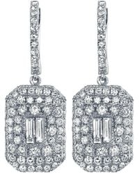 SHAY - 18Kt Pave Diamond Baguette Drop Earrings - Lyst