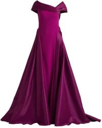 Tadashi Shoji - Draped Off-Shoulder Crepe Ball Gown - Lyst