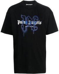 Palm Angels - New York T-Shirt mit Monogramm-Print - Lyst