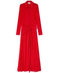 Ganni - Robe Longue À Boutonnière - Lyst