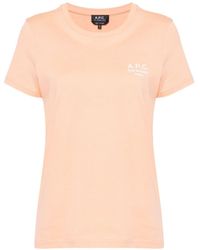 A.P.C. - Katoenen T-shirt Met Geborduurd Logo - Lyst