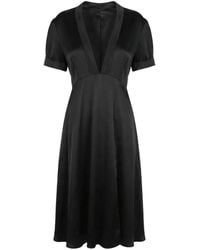 Valentino Garavani - Bow-Detail V-Neck Midi Dress - Lyst