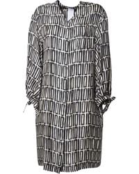 Max Mara - Geometric-Print Tie-Cuff Dress - Lyst