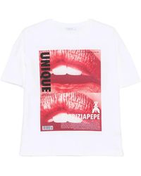 Patrizia Pepe - Graphic-Print T-Shirt - Lyst
