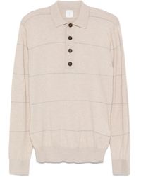 Eleventy - Striped Long-Sleeve Polo Shirt - Lyst