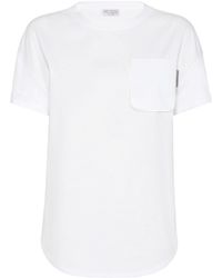 Brunello Cucinelli - Katoenen T-shirt Met Ronde Hals - Lyst