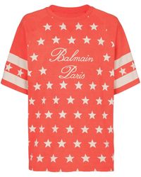 Balmain - Signature Stars Cotton T-shirt - Lyst