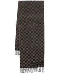 Karl Lagerfeld - Checked Fringed-Edges Scarf - Lyst