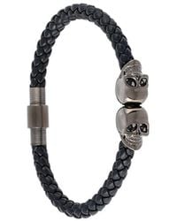 Northskull Braided Skull Bracelet - Zwart