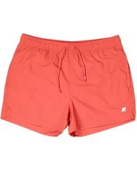 K-Way - Short De Bain À Patch Logo Noisette - Lyst