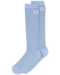 MM6 by Maison Margiela - Ribbed Logo Socks - Lyst
