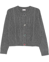 Liu Jo - Cable-Knit Button-Down Cardigan - Lyst