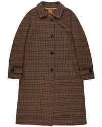 Fortela - Check-Pattern Single-Breasted Coat - Lyst