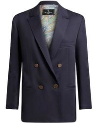 Etro - Blazer Con Doble Botonadura - Lyst