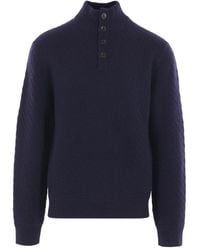 Giorgio Armani - Textured High-Neck Cashmere Sweater - Lyst