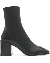 Courreges - Leather Block-Heel Ankle Boots - Lyst