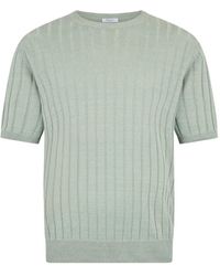 Boglioli - T-Shirt Aus Geripptem Strick - Lyst