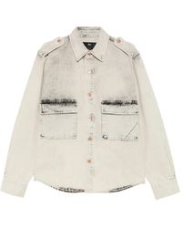 3x1 - Kenya Acid-Wash Epaulette Denim Jacket - Lyst