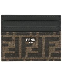 Fendi - Ff Leather Card Holder - Lyst