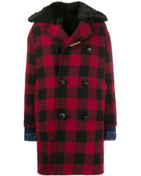 DSquared² - Double-breasted Checked Coat - Lyst