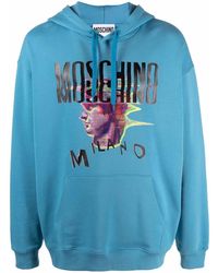 Moschino - Graphic-Print Relaxed Logo Hoodie - Lyst