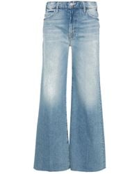 Mother - The Hustler Roller Fray Mid Waist Jeans Met Wijde Pijpen - Lyst