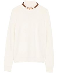 Elisabetta Franchi - Geribbelde Trui Met Hoge Hals - Lyst