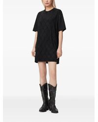 all saints mika leather dress AllSaints Mika Pinstud-embellished Leather Mini Dress in Black