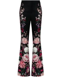 Alice + Olivia - Olivia Floral-print Bootcut Trousers - Lyst