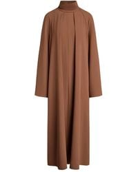 12 STOREEZ - Geplooide Maxi-Jurk Met Hoge Hals - Lyst