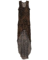 Blumarine - Ruffled Zebra-Print Mini Dress - Lyst