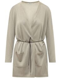 Gran Sasso - Belted Patch-Pocket Cardigan - Lyst