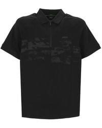 BOSS - Graphic-Print Quarter-Zip Polo Shirt - Lyst