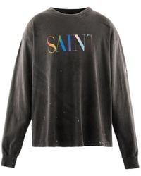 SAINT Mxxxxxx - Ss Logo-Print Long-Sleeve T-Shirt - Lyst