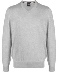 BOSS - V-neck Wool Sweater - Lyst