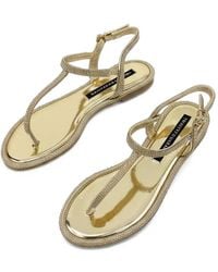 Twentyfourhaitch - Torimbia Crystal-Embellished Flat Sandals - Lyst