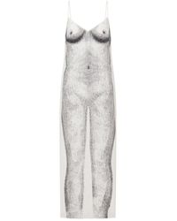 Moschino - Printed Crepe Dress - Lyst