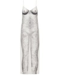 Moschino - Graphic-Print Slip Dress - Lyst