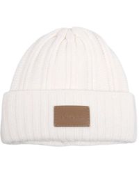 Max Mara - Logo-patch Ribbed Beanie Hat - Lyst