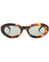 Saint Laurent - Monogram Hinge Oval-frame Sunglasses - Lyst