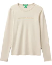 Benetton - Logo-Print Long-Sleeve T-Shirt - Lyst