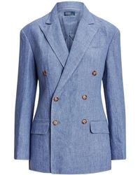 Polo Ralph Lauren - Delave Double-Breasted Linen Blazer - Lyst