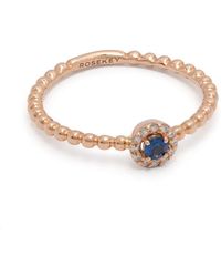 ROSEKEY - 18K Rose Diamonds And Sapphire Ring - Lyst