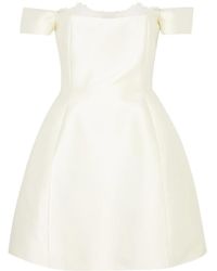 De La Vali - Lace-Trimmed Satin Mini Dress - Lyst