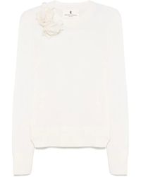 Ermanno Scervino - Floral-Appliqué Sweater - Lyst
