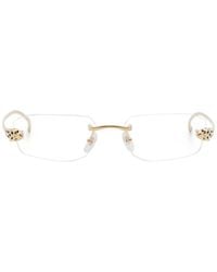 Cartier - Rectangle-Frame Rimless Glasses - Lyst